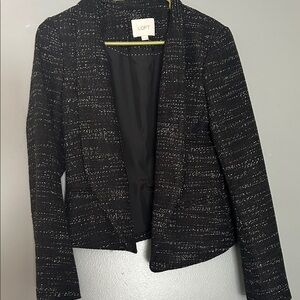 LOFT Women's Black and White Tweed Blazer